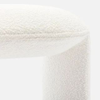 Banco de cama Shawn tela bouclé crema estilo escandinavo