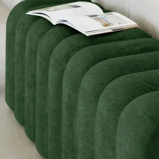 Banc bout de lit design contemporain arrondi en tissu Ito