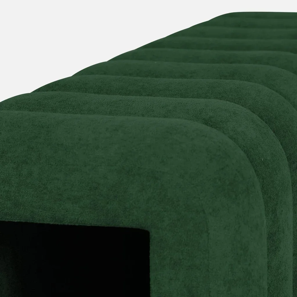 Banc bout de lit design contemporain arrondi en tissu Ito