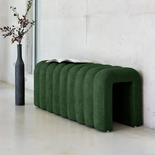 Banc bout de lit design contemporain arrondi en tissu Ito