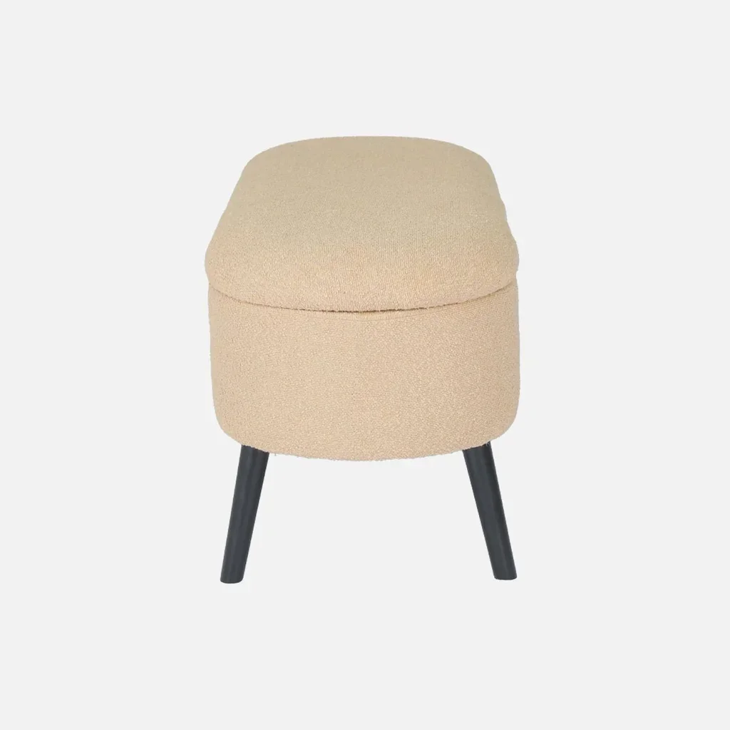 Banc rangement tissu bouclette banquette bout de lit coffre moderne