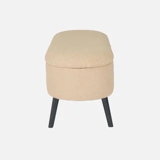Banc rangement tissu bouclette banquette bout de lit coffre moderne