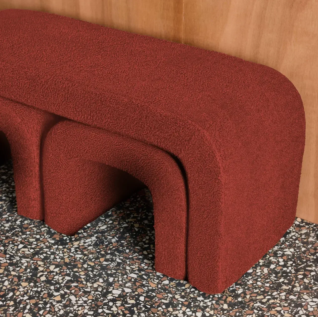 Banc tabourets gigognes bouclette bois recyclé salon entrée