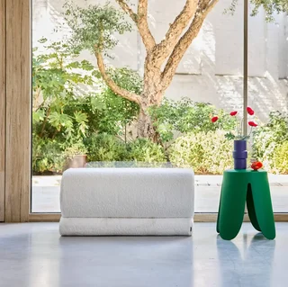 Banquette bouclette Sasha 1 ou 2 places design contemporain