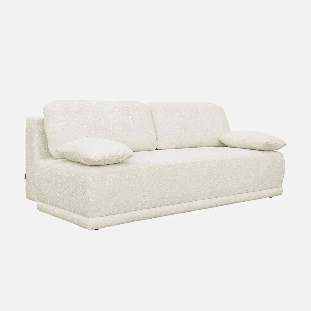 Sofá cama convertible Nelson 3 plazas tela bouclé con compartimento de almacenamiento