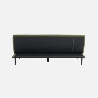 Cremefarbene Cord-Sam 3-Sitzer-Schlafsofa mit schwarzen Metallbeinen Max