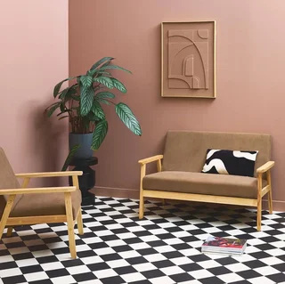 Panca 3 Posti Legno Massello Hevea Velluto a Coste Cachi Scuro Stile Scandinavo