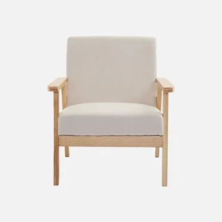 Panca 3 posti Isak legno massiccio hevea velluto a coste cachi scuro stile scandinavo