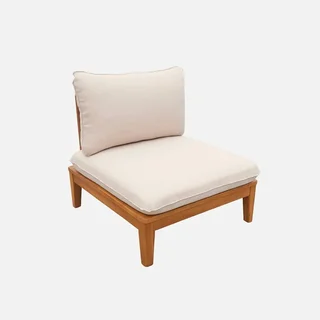 Modulare Akazienholz Bank 2-Sitzer Outdoor Yona Boucle Kissen