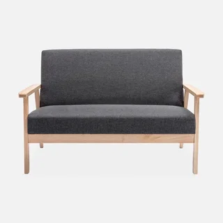 3-Sitzer Bank und Sessel Hevea Holz Skandinavischer Stil Stoff Isak