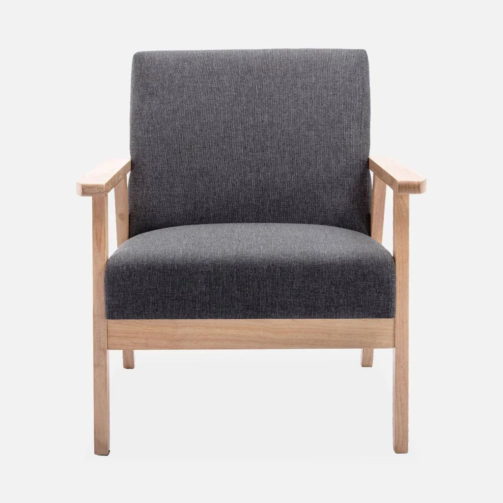 3-Sitzer Bank und Sessel Hevea Holz Skandinavischer Stil Stoff Isak