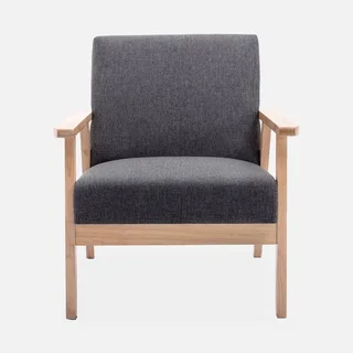 3-Sitzer Bank und Sessel Hevea Holz Skandinavischer Stil Stoff Isak