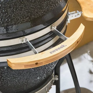 Kamado Keramikgrill 57cm 3-in-1 mit Rollen und Seitentischen