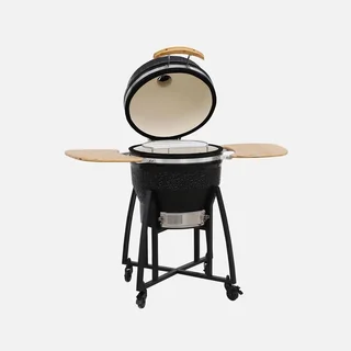 Kamado Keramikgrill 57cm 3-in-1 mit Rollen und Seitentischen