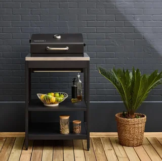 Barbecue charbon Naxos avec fumoir, 2 grilles et tablettes latérales