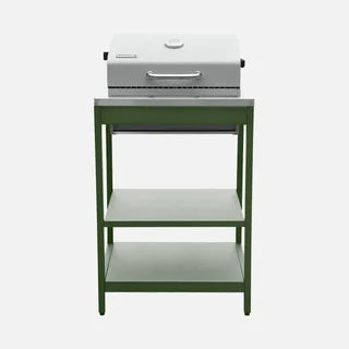Barbecue charbon Naxos 2 grilles avec fumoir et thermomètre intégré