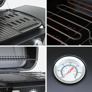Barbecue électrique 2 feux acier émaillé 2300W Nikola thermomètre intégré