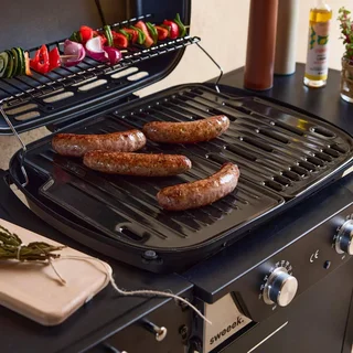 Barbecue électrique 2 feux acier émaillé 2300W Nikola thermomètre intégré