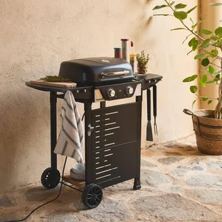 Barbecue électrique 2 feux acier émaillé 2300W Nikola thermomètre intégré