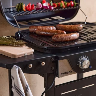 Barbecue électrique 2 feux acier émaillé 2300W Nikola thermomètre intégré