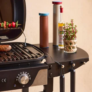 Barbecue électrique 2 feux acier émaillé 2300W Nikola thermomètre intégré