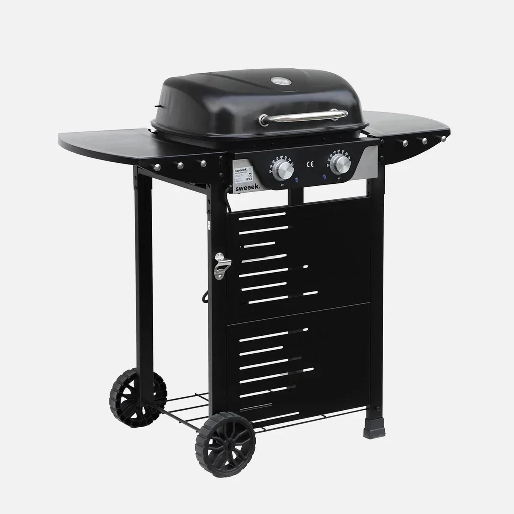 Barbecue électrique 2 feux acier émaillé 2300W Nikola thermomètre intégré