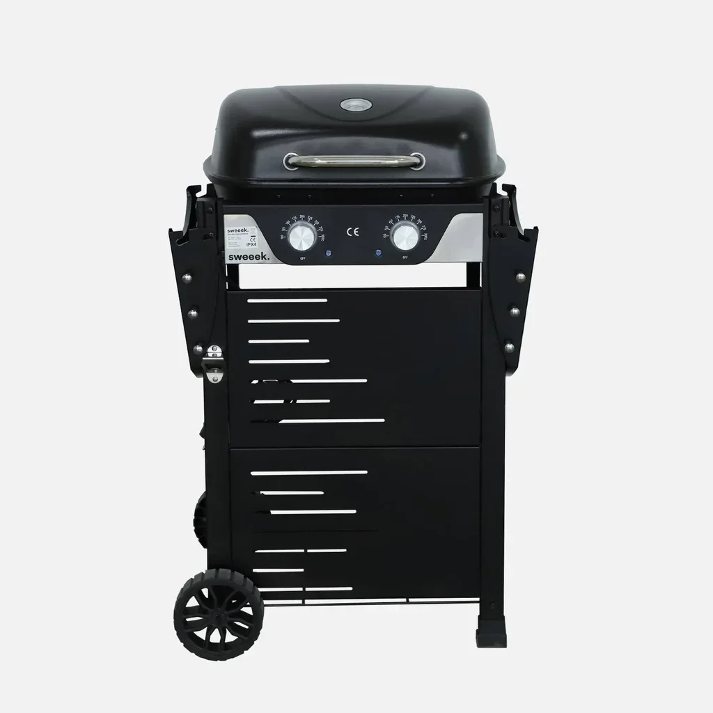 Barbecue électrique 2 feux acier émaillé 2300W Nikola thermomètre intégré