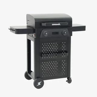 Barbecue électrique 2 feux acier émaillé 2300W avec grilles cuisson et maintien au chaud