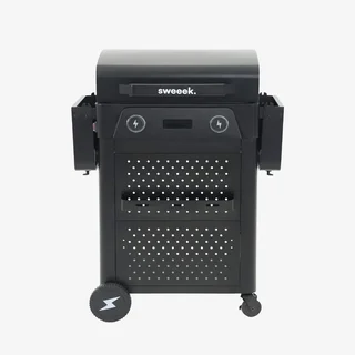 Barbecue électrique 2 feux acier émaillé 2300W avec grilles cuisson et maintien au chaud