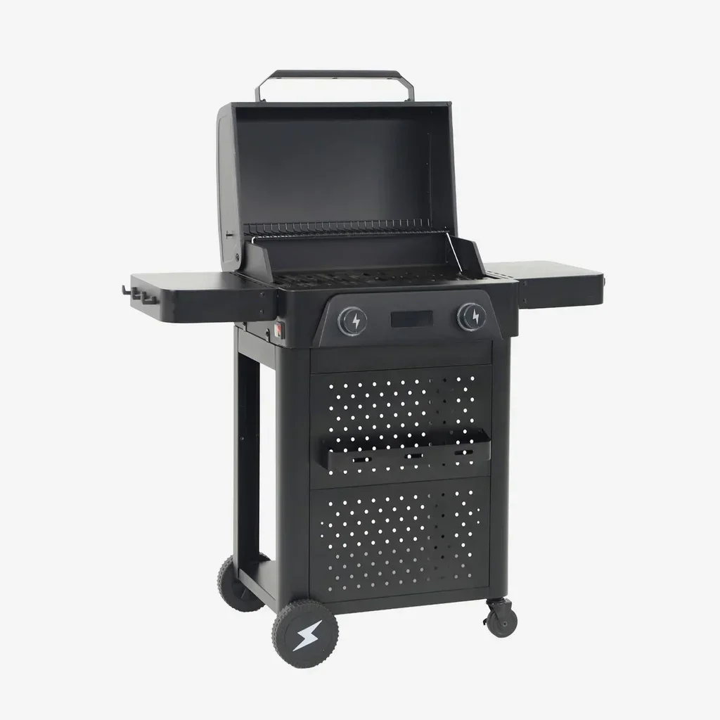 Barbecue électrique 2 feux acier émaillé 2300W avec grilles cuisson et maintien au chaud