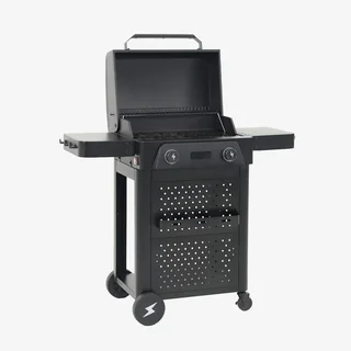 Barbecue électrique 2 feux acier émaillé 2300W avec grilles cuisson et maintien au chaud