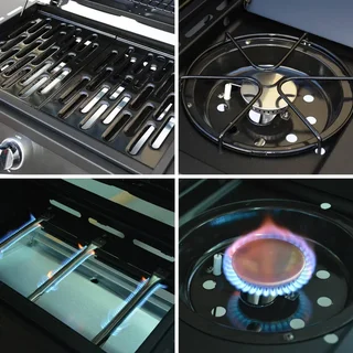 Barbecue gaz 3 brûleurs avec feu latéral et thermomètre intégré
