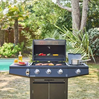 Barbecue gaz 3 brûleurs avec feu latéral et thermomètre intégré