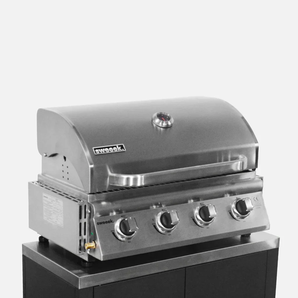 Barbecue gaz 4 feux Grimaud sur pied avec thermomètre intégré