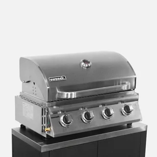 Barbecue gaz 4 feux Grimaud sur pied avec thermomètre intégré