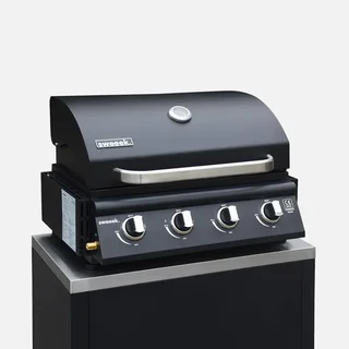 Barbecue gaz 4 brûleurs sur pied avec thermomètre intégré Grimaud