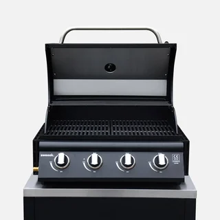 Barbecue gaz 4 brûleurs sur pied avec thermomètre intégré Grimaud