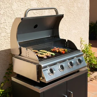 Barbecue gaz 4 feux Grimaud sur pied avec thermomètre intégré