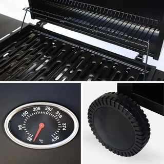 Barbecue gaz 4 brûleurs avec réchaud latéral et housse de protection