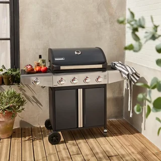 Barbecue à gaz 5 feux avec brûleur latéral intégré Bazin