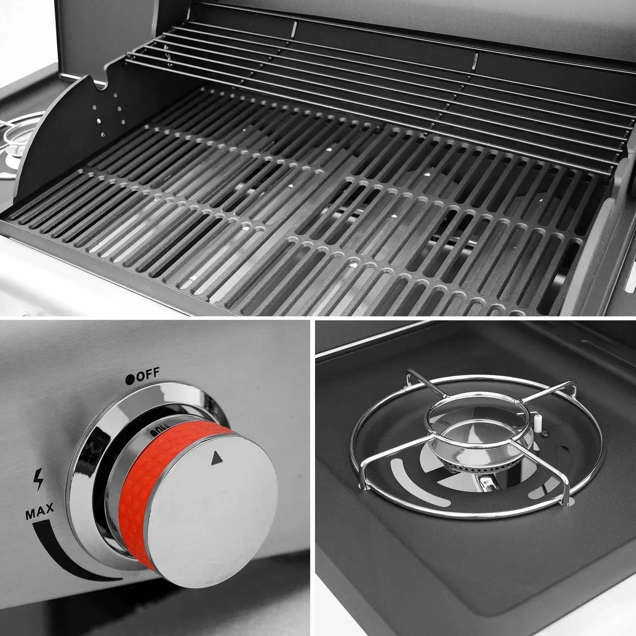 Barbecue à gaz 5 feux avec brûleur latéral intégré Bazin