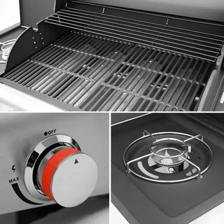 Barbecue à gaz 5 feux avec brûleur latéral intégré Bazin
