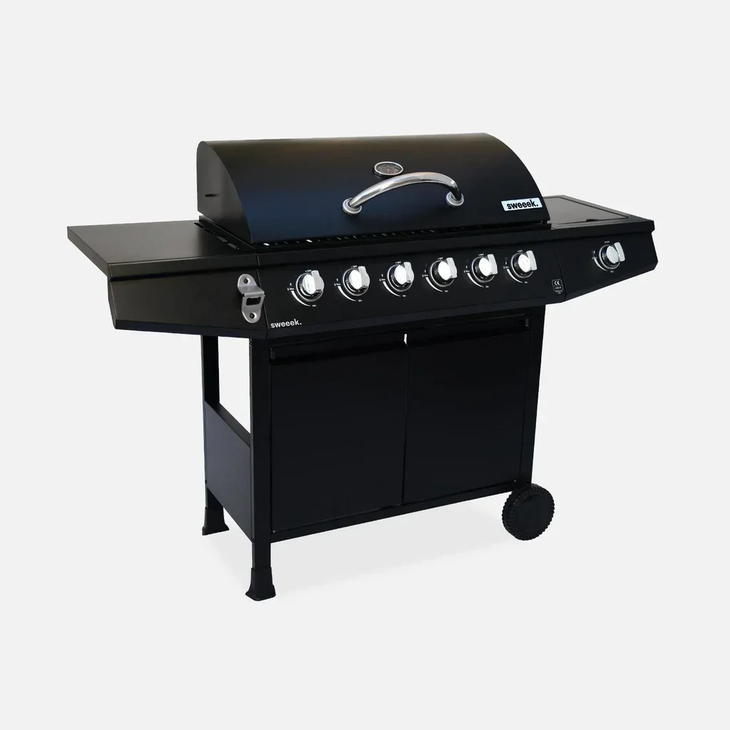 Barbecue gaz 6 brûleurs Treville avec réchaud latéral et thermomètre