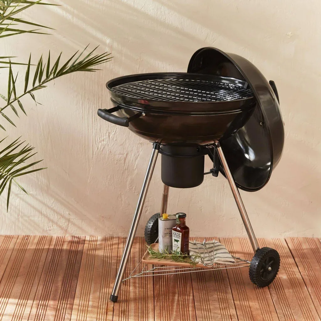 Barbecue sphérique à charbon 57 cm avec fumoir, grille et roulettes Georges
