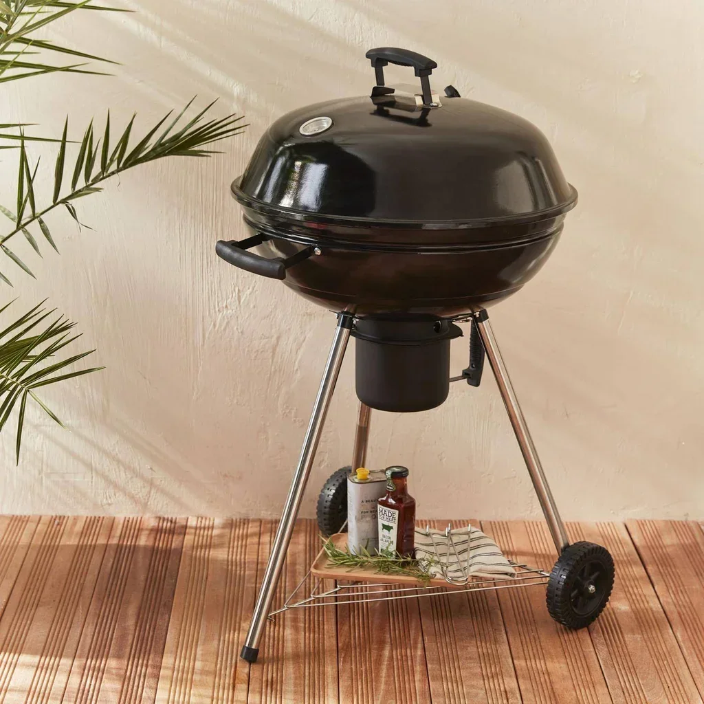 Barbecue sphérique à charbon 57 cm avec fumoir, grille et roulettes Georges