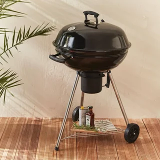 Barbecue sphérique à charbon 57 cm avec fumoir, grille et roulettes Georges