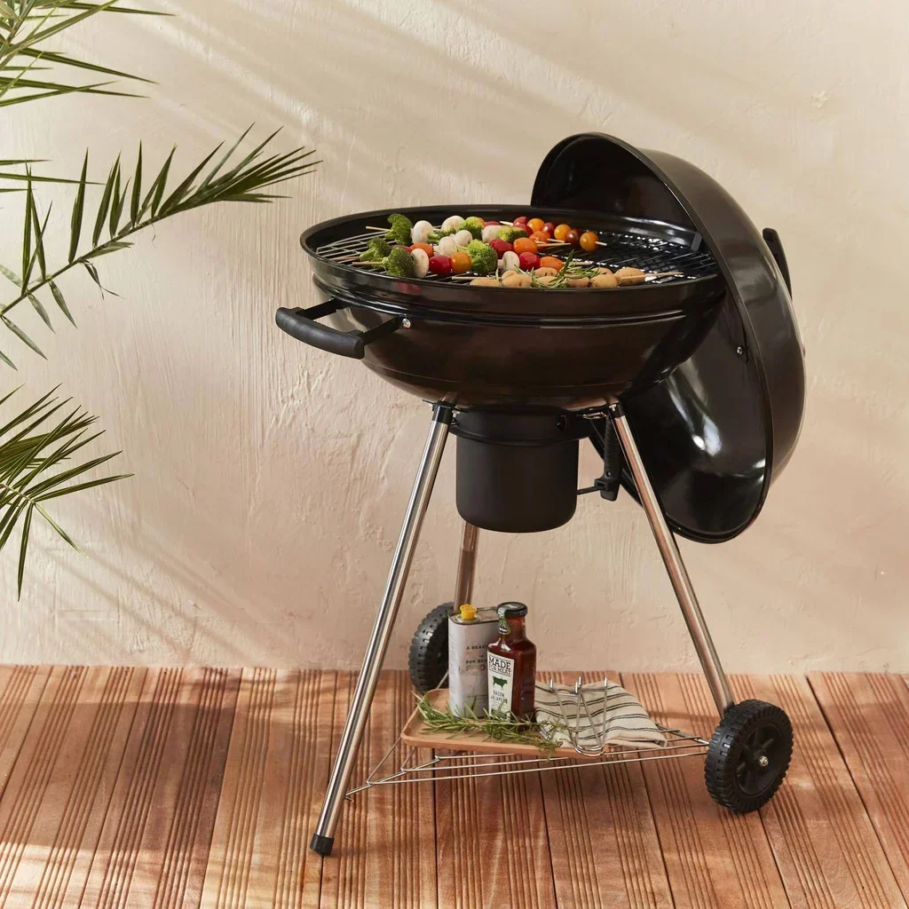 Barbecue sphérique à charbon 57 cm avec fumoir, grille et roulettes Georges