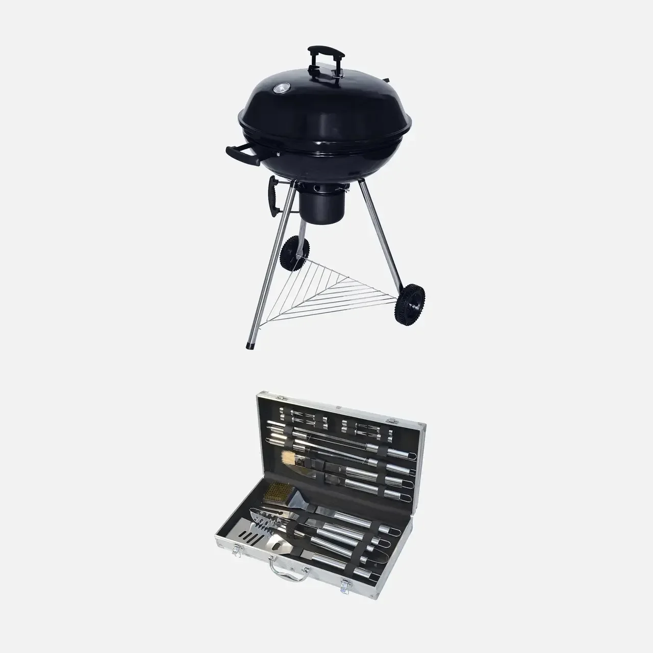 Barbecue sphérique charbon Ø57 cm 2 en 1 fumoir et grill Georges avec 18 accessoires