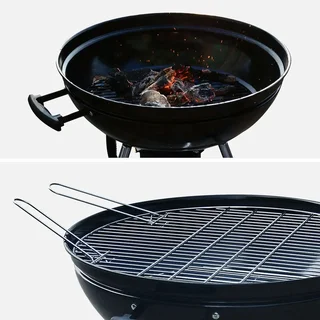 Barbecue sphérique charbon Ø57cm grill fumoir roulettes cheminée allumage rapide