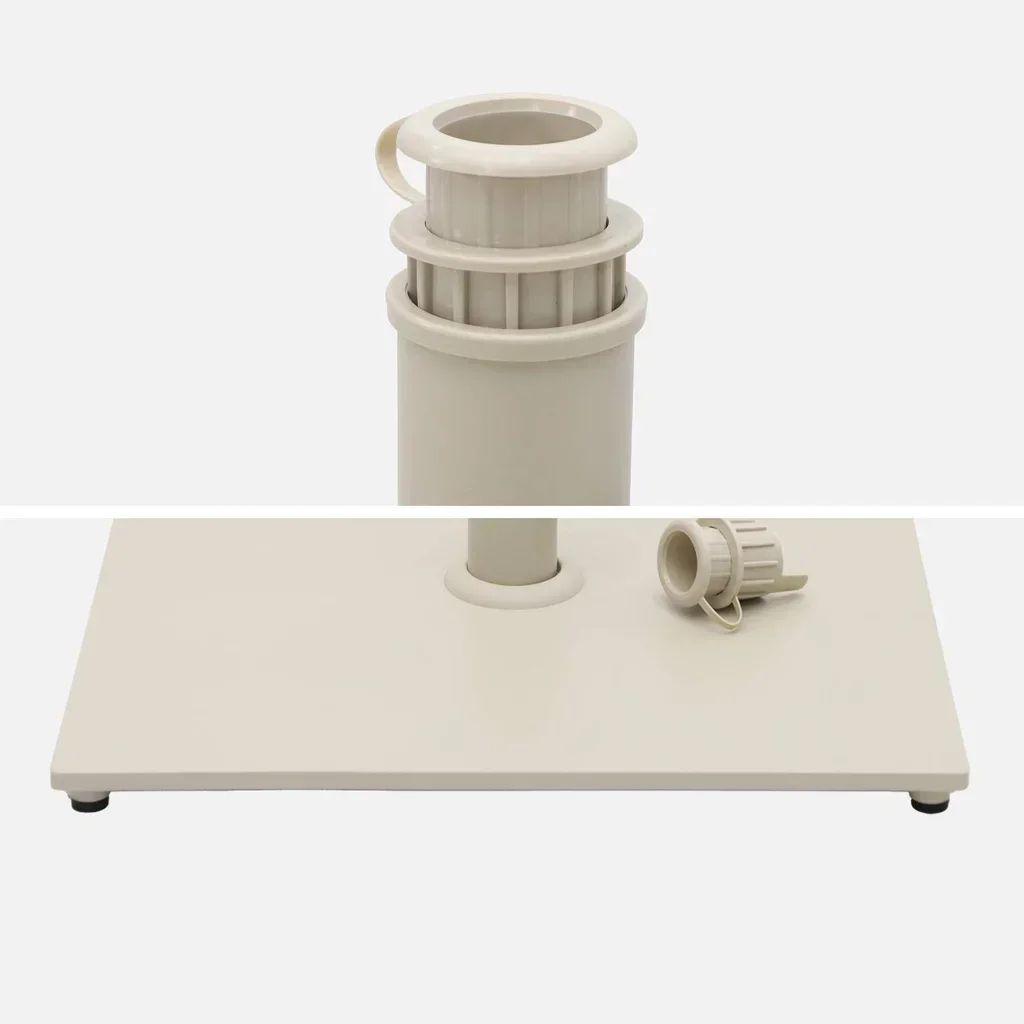 Base de Sombrilla Cuadrada Acero Caqui 4x4 - Base Estabilizadora Terra para Mástil Central 38-50mm
